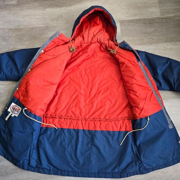 Vintage Sierra Designs 60/40 Mountain Parka Jacket S Blue Hood Rain Pockets - Picture 2 of 9